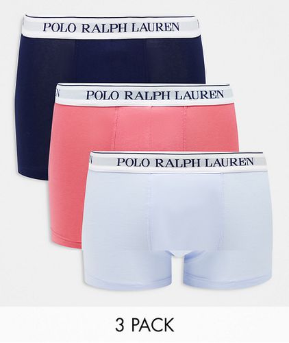 Confezione da 3 boxer aderenti rosa, e navy - Polo Ralph Lauren - Modalova