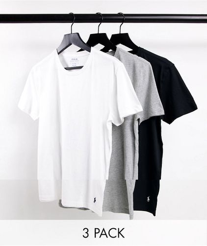 Confezione da 3 t-shirt nera, grigia e bianca con logo - Polo Ralph Lauren - Modalova