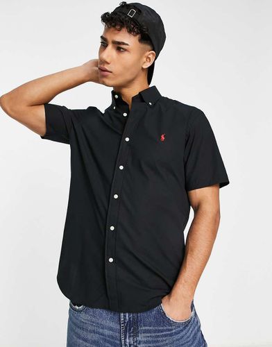 Camicia a maniche corte con logo in popeline con vestibilità regular fit - Polo Ralph Lauren - Modalova