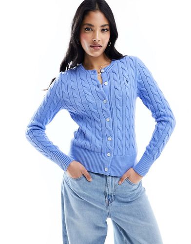 Cardigan in maglia color medio con logo - Polo Ralph Lauren - Modalova