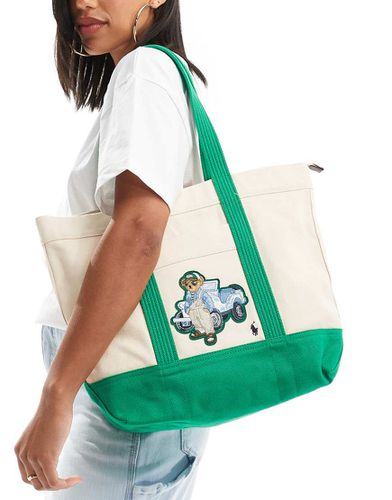 Borsa shopping e crema con logo con orsetto - Polo Ralph Lauren - Modalova