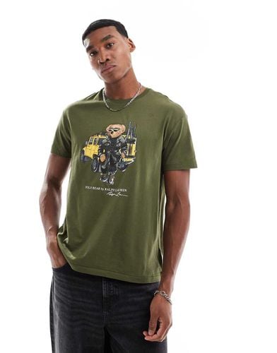 Defender - T-shirt classica oversize scuro con stampa di orsetto - Polo Ralph Lauren - Modalova