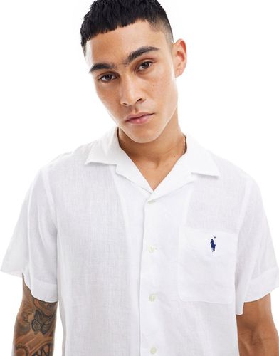 Icon - Camicia a maniche corte classica oversize bianca con logo - Polo Ralph Lauren - Modalova