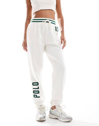 Joggers color crema con logo stile college - Polo Ralph Lauren - Modalova