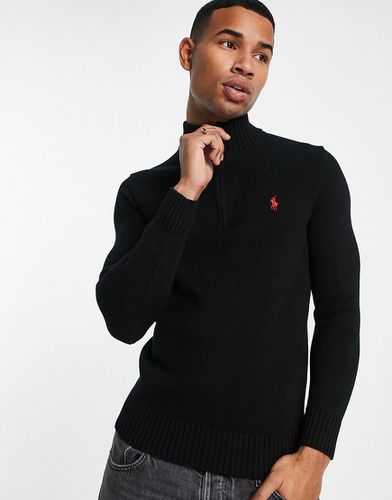 Maglione pesante in cotone con logo e zip corta - Polo Ralph Lauren - Modalova