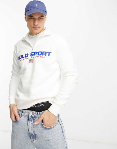 Sport Capsule - Felpa bianca con zip corta e logo - Polo Ralph Lauren - Modalova