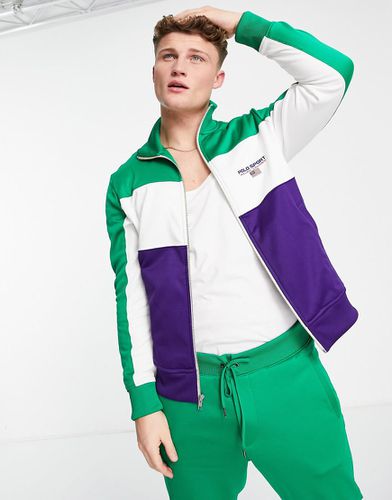 Sport Capsule - Giacca sportiva in tricot colorblock multicolore in coordinato - Polo Ralph Lauren - Modalova