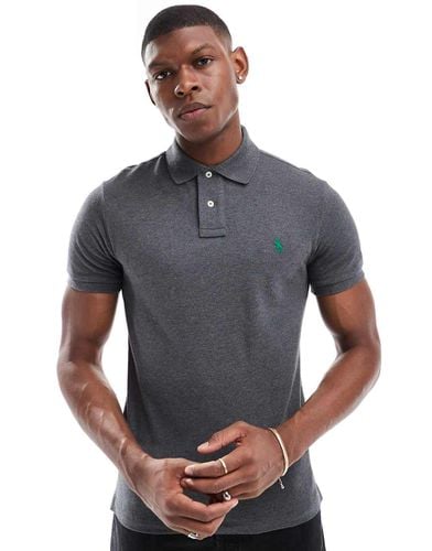 Polo slim fit in piqué antracite mélange con logo - Polo Ralph Lauren - Modalova