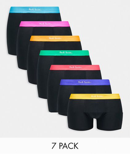 Confezione da 7 boxer aderenti neri con elastico in vita colorato - Paul Smith - Modalova
