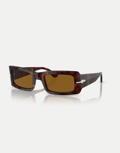 Francis - Occhiali da sole rettangolari color scuro tartarugato con lenti marroni - Persol - Modalova