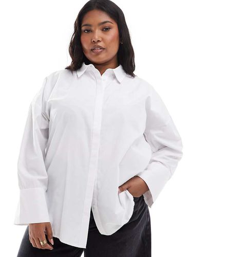 Pieces Curve - Camicia oversize bianca con polsini ampi - Pieces Plus - Modalova