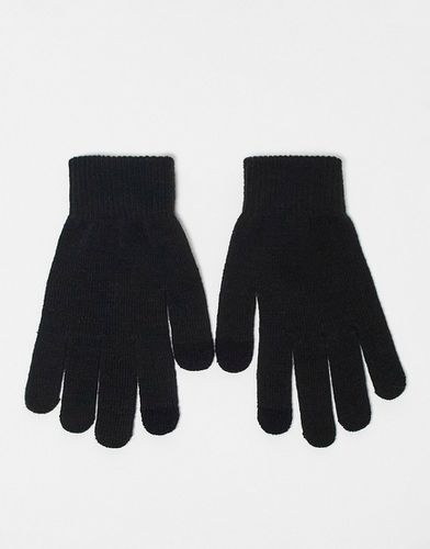 Guanti touchscreen in maglia neri - Pieces - Modalova