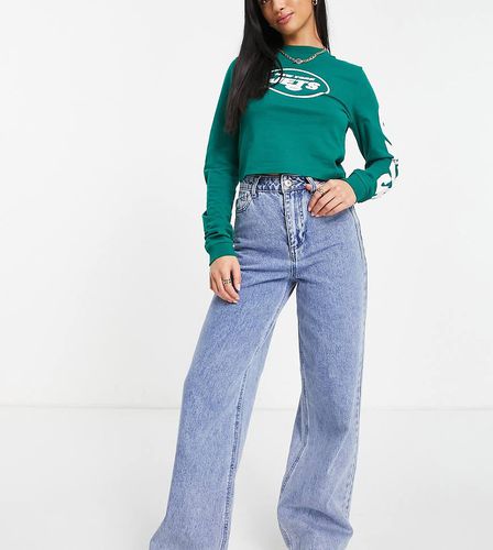 Elli - Jeans a vita alta con fondo ampio azzurri - Pieces Petite - Modalova