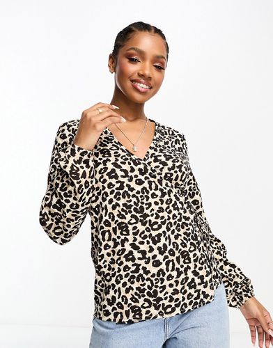 Top avvolgente con stampa leopardata - Pieces - Modalova