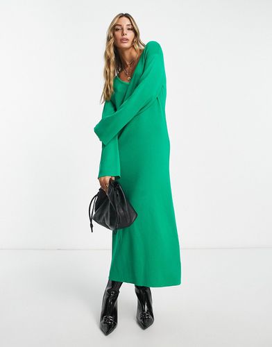 Vestito midi a maniche lunghe in maglia color smeraldo - Pretty Lavish - Modalova
