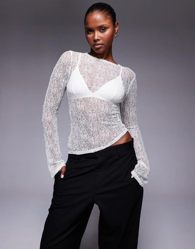 Dulaney - Top texturé transparent à manches évasées - Princess Polly - Modalova