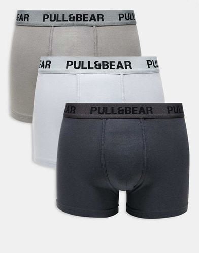 Confezione da 3 paia di boxer color nero, grigio e bianco - Pull & Bear - Modalova