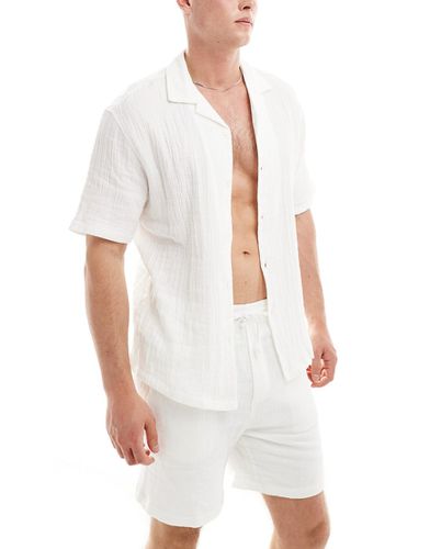 Camicia testurizzata bianca in coordinato - Pull & Bear - Modalova