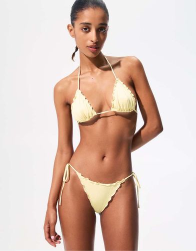 Bas de bikini à volants - Beurre - Pull & bear - Modalova