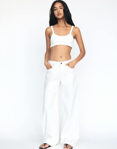 Jean baggy droit à strass - Pull & bear - Modalova