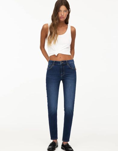 Jean skinny taille mi-haute - foncé - Pull & bear - Modalova
