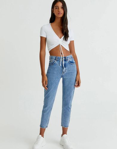 Pull & Bear - Mom jeans azzurri-Blu - Pull & Bear - Modalova