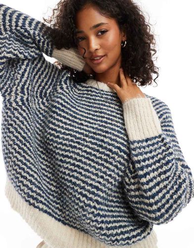 Maglione lavorato extra largo a righe con finiture a contrasto - Pull & Bear - Modalova