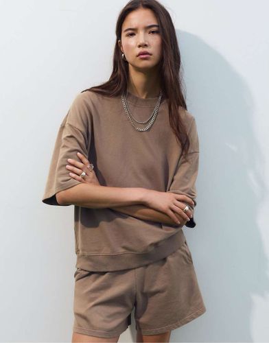 Sweat à manches courtes - Chocolat - Pull & bear - Modalova