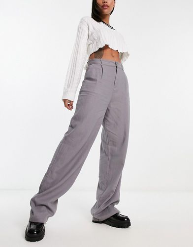 Pantaloni a fondo ampio in lino grigi - Pull & Bear - Modalova