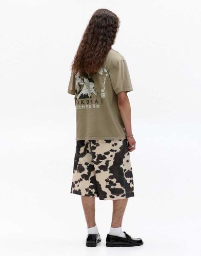 T-shirt à imprimé Hokusai - Beige - Pull & bear - Modalova