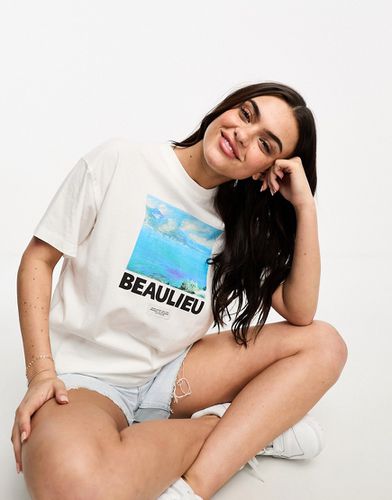 T-shirt bianca con grafica - Pull & Bear - Modalova