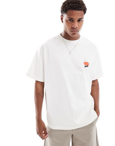 T-shirt bianca con stampa di ciliegie sulla schiena - Pull & Bear - Modalova