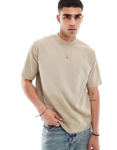 T-shirt premium squadrata beige - Pull & Bear - Modalova