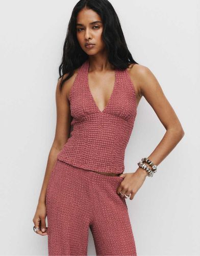 Top dos nu effet froissé - Bordeaux - Pull & bear - Modalova