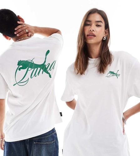 Terrace - T-shirt bianca e verde con stampa sul retro - Puma - Modalova