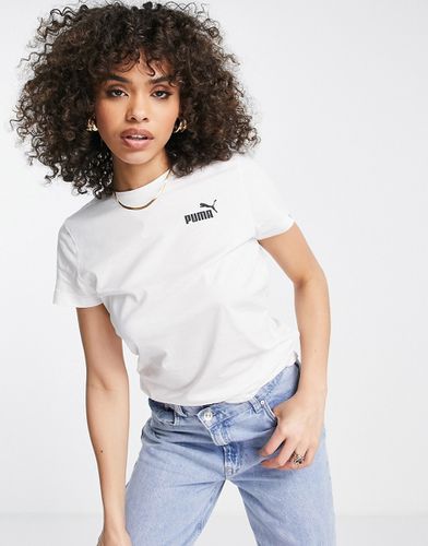 Essentials - T-shirt bianca con logo piccolo - Puma - Modalova