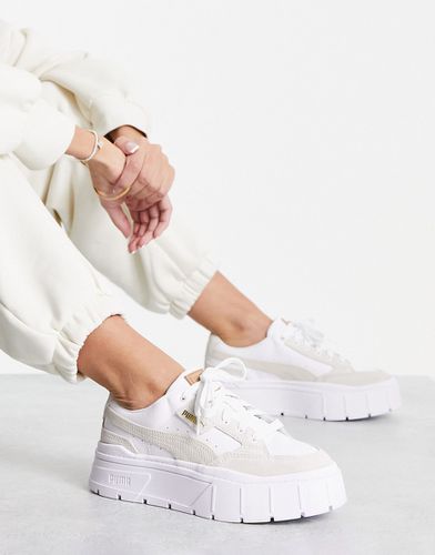 Mayze Stack - Sneakers bianche con dettagli in velluto a coste - Puma - Modalova