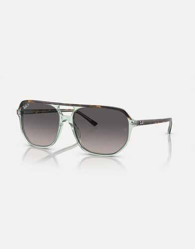 Bill One Irregular - Occhiali da sole verde trasparente e scuro con lenti grigie polarizzate - Ray-Ban - Modalova