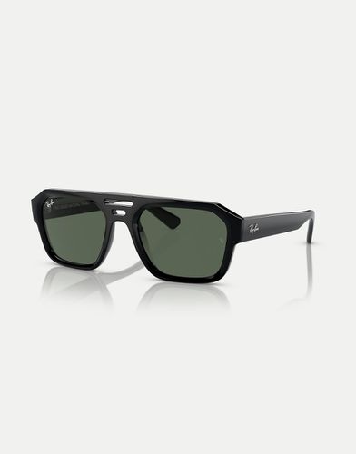 Corrigan - Occhiali da sole irregolari neri con lenti verdi - Ray-Ban - Modalova