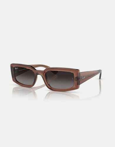 Kiliane - Occhiali da sole rettangolari trasparente con lenti grigie polarizzate - Ray-Ban - Modalova