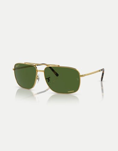 RB3796 - Occhiali da sole rettangolari con lenti verdi polarizzate - Ray-Ban - Modalova