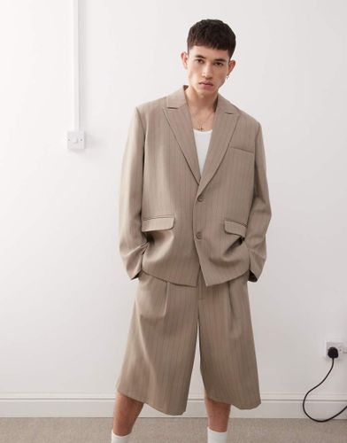 Blazer d'été oversize à fines rayures - Beige - Reclaimed Vintage - Modalova