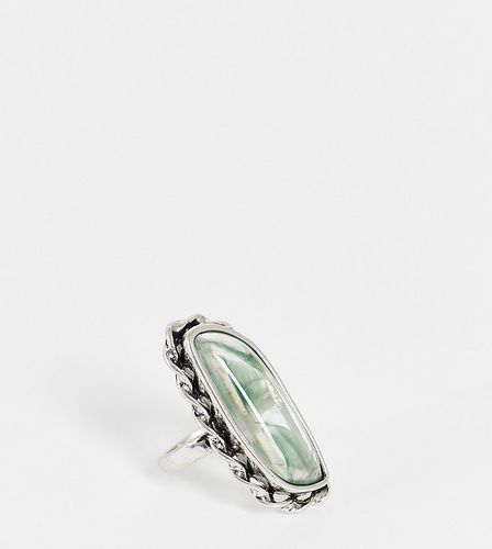 Inspired - Anello argento con pietra lunga - Reclaimed Vintage - Modalova