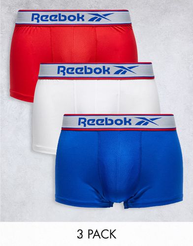 Masone - Confezione da 3 boxer aderenti corti tecnici rossi bianchi e - Reebok - Modalova