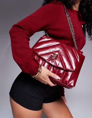 Borsa da spalla bordeaux con dettaglio a catenina - River Island - Modalova