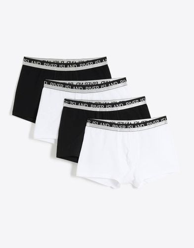 Confezione da 4 boxer aderenti in cotone elasticizzato bianchi - River Island - Modalova