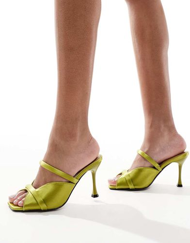 Sabot in raso lime con tacco - River Island - Modalova