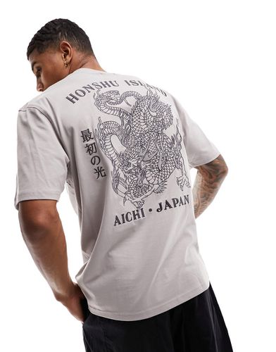 T-shirt con ricamo giapponese chiaro - River Island - Modalova