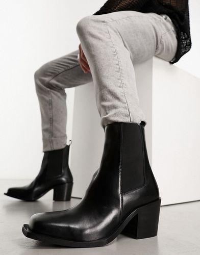 Nola - Stivali in pelle nera con tacco cubano - WALK LONDON - Modalova