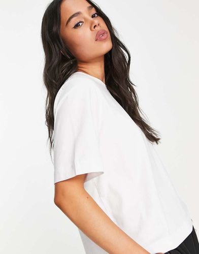 T-shirt comoda in cotone bianca - WHITE - Weekday - Modalova